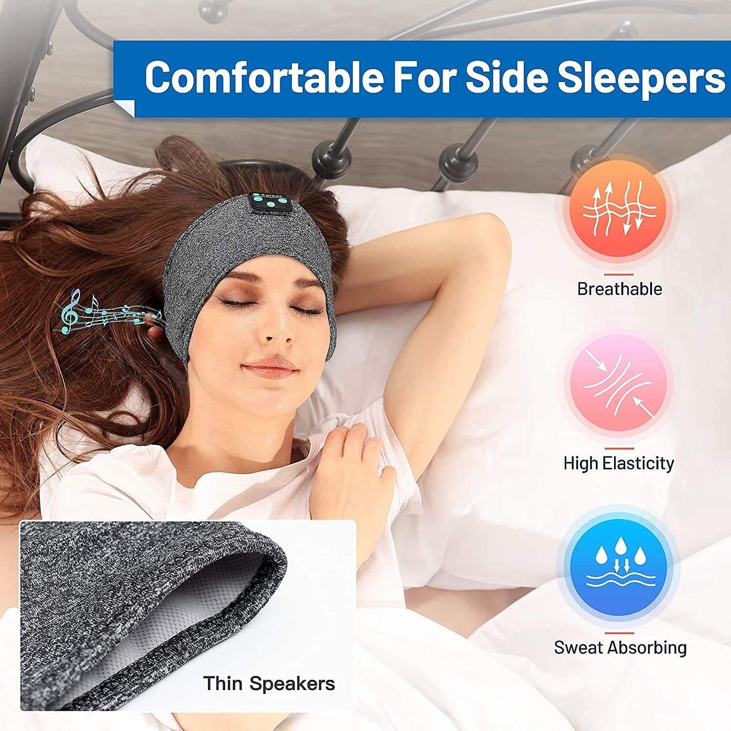 Bluetooth Sleep Headband – Wireless Music Eye Mask & Sports Headphones