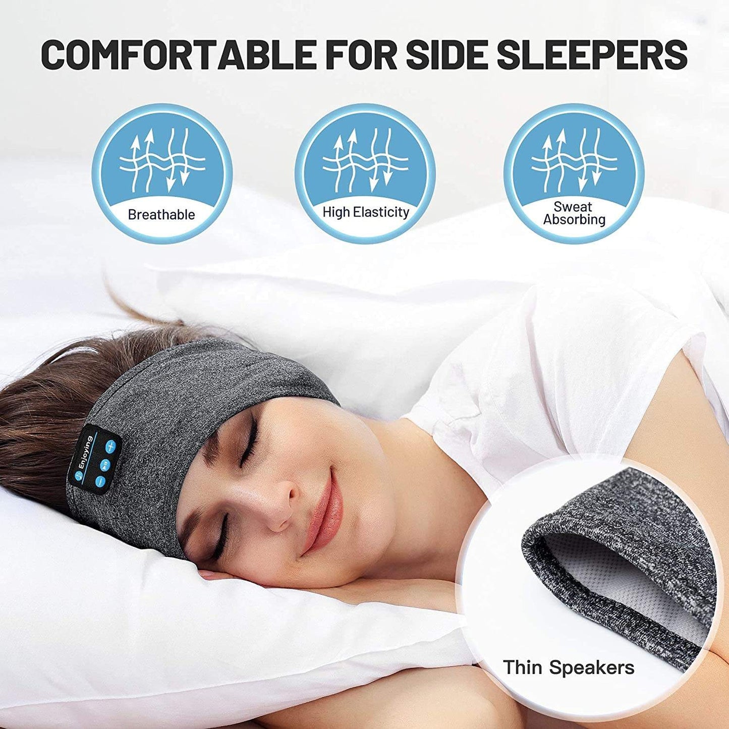 Bluetooth Sleep Headband – Wireless Music Eye Mask & Sports Headphones