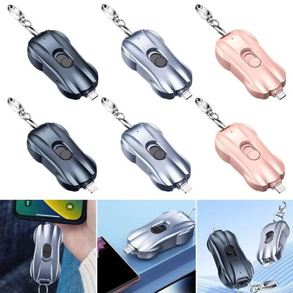 Mini Tiny Pink Power Bank – Portable Fast Charging Keychain Power Bank with Carabiner | Lightweight Emergency Backup Charger