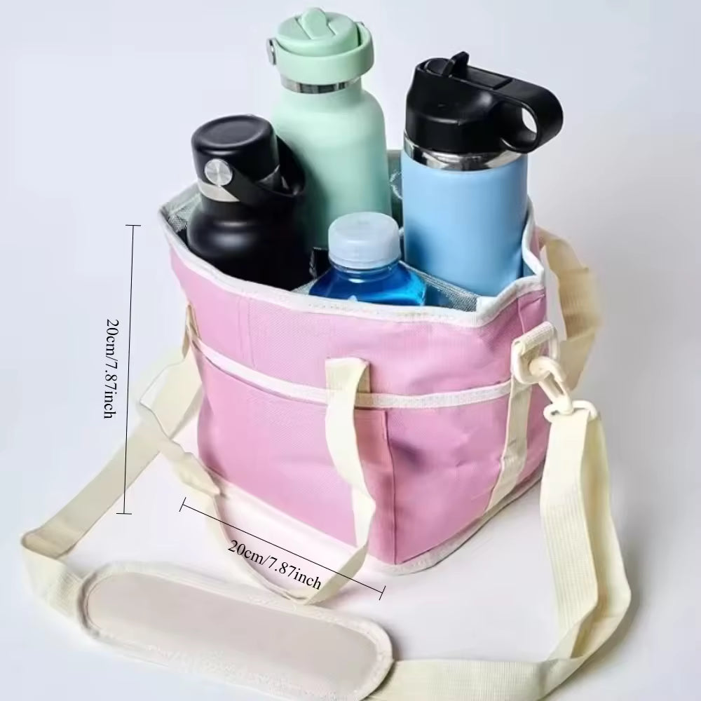 Portable Reusable Drink Carrier, 4 Cup Coffee Holder Tote for Takeout, Office & Travel