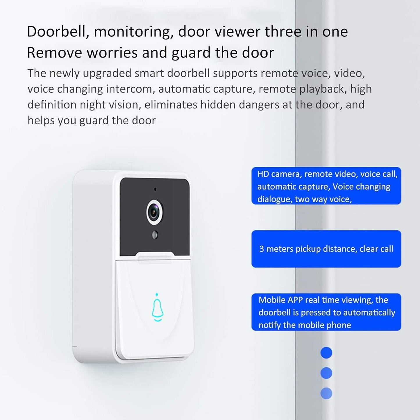 Smart Wireless Video Doorbell Camera – HD WiFi Doorbell with Two-Way Audio, Motion Alerts & Mobile App Control