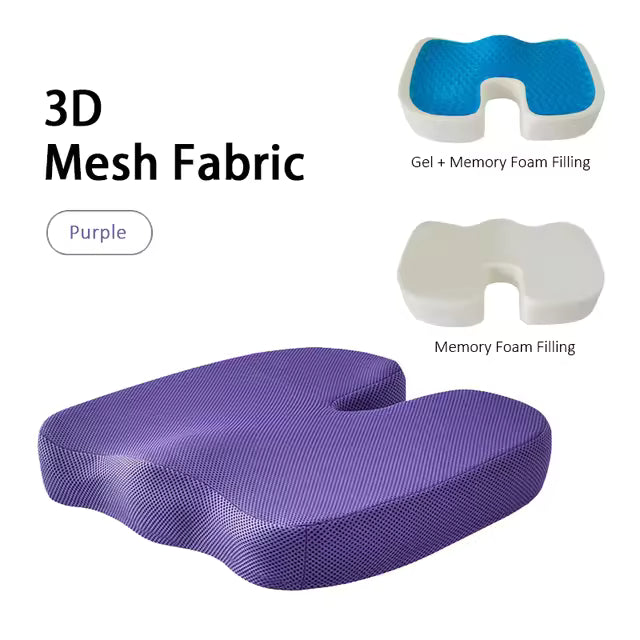 Orthopedic Gel Seat Cushion – Memory Foam Office Chair Cushion for All-Day Comfort