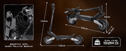 T10 900W Off-Road Electric Scooter for Adults – Foldable All-Terrain E-Scooter with 48V Battery, 11-Inch Tires, Long-Range Commuter Scooter
