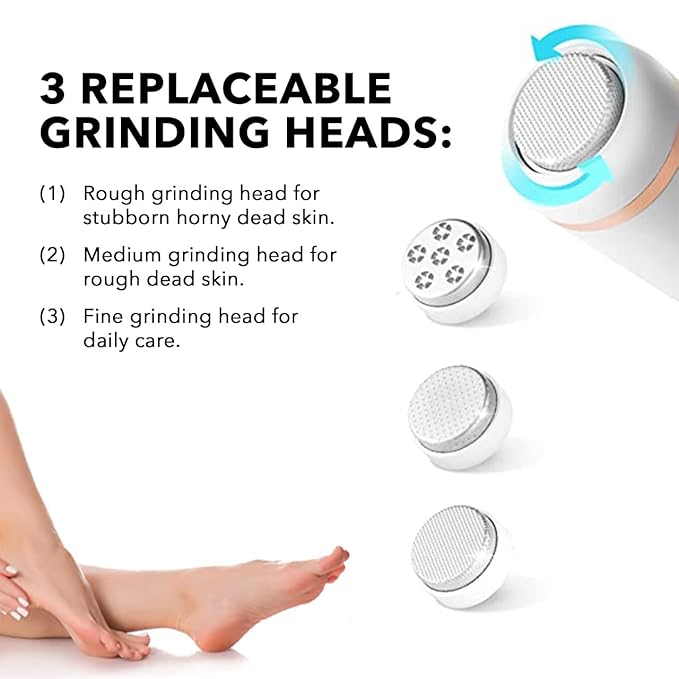 Rechargeable Electric Foot File for Dead Skin, Callus Removal & Smooth Heel Care