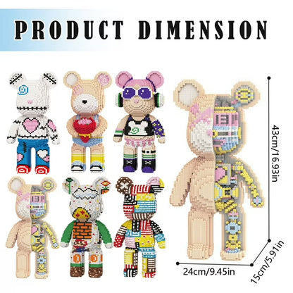 Sanzbae™ Mini Brick Bear Building Kit – Kawaii Collectible Block Toy, DIY Desk Decor, Creative STEM Building Set for Kids, Teens & Adults