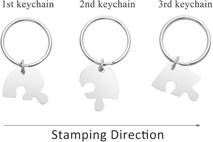 Sanzbae™ Personalized Heart Puzzle Keychain Set – Custom Engraved Matching Keychains for Couples, Best Friends & Family, Meaningful Friendship Gift