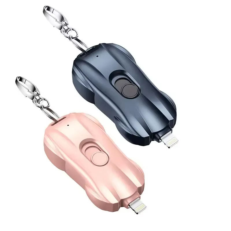 Mini Tiny Pink Power Bank – Portable Fast Charging Keychain Power Bank with Carabiner | Lightweight Emergency Backup Charger