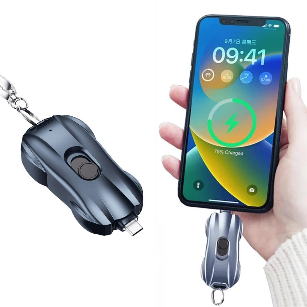 Mini Tiny Pink Power Bank – Portable Fast Charging Keychain Power Bank with Carabiner | Lightweight Emergency Backup Charger