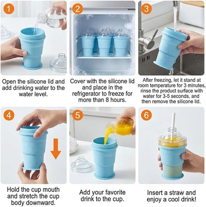 SANZBAE Silicone Ice Cube Maker Cup with Lid
