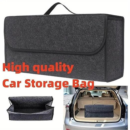 Car Trunk Organizer, Collapsible SUV Cargo Storage Organizer with Carry Handles, Foldable Vehicle Trunk Storage Bin for Groceries, Tools, Emergency Supplies & Automotive Accessories