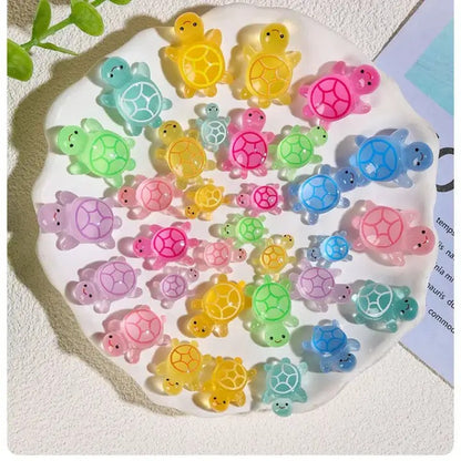 3D Resin Turtle Night Glow Figurine – Luminous Ocean Animal Miniature Collectible Toy | Surprise Blind Bag Gift