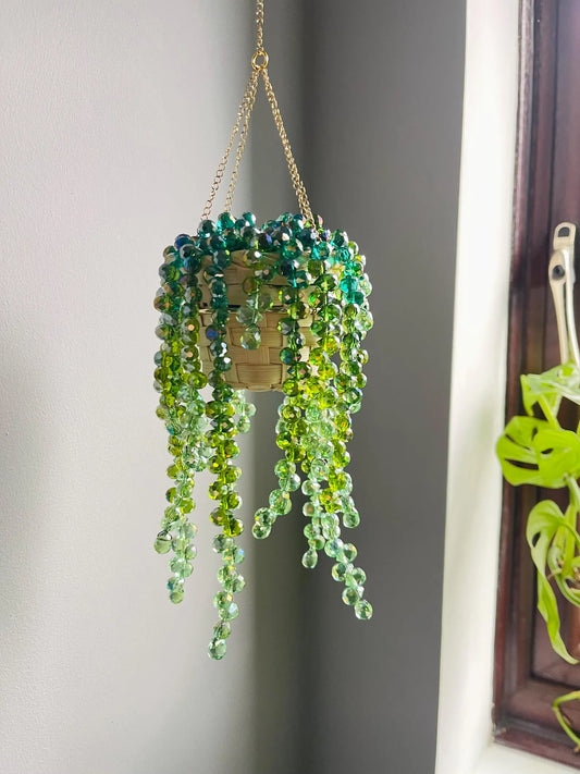Crystal Window Suncatcher, Rainbow Prism Plant Stake for Boho Home Decor