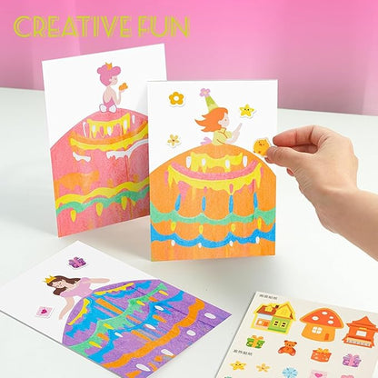 SANZBAE Rainbow Scratch Art Cards for Kids, Mess-Free Craft Kit