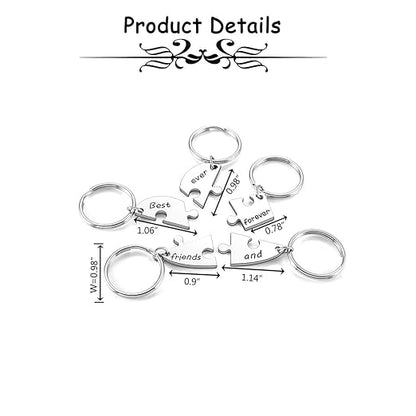 Sanzbae™ Personalized Heart Puzzle Keychain Set – Custom Engraved Matching Keychains for Couples, Best Friends & Family, Meaningful Friendship Gift