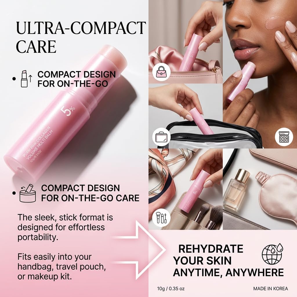 Sanzbae™ Collagen Lip Balm – Hydrating Lip Plumper with Hyaluronic Acid, Shea Butter & Vitamin E, Moisturizing Treatment for Dry, Cracked Lips