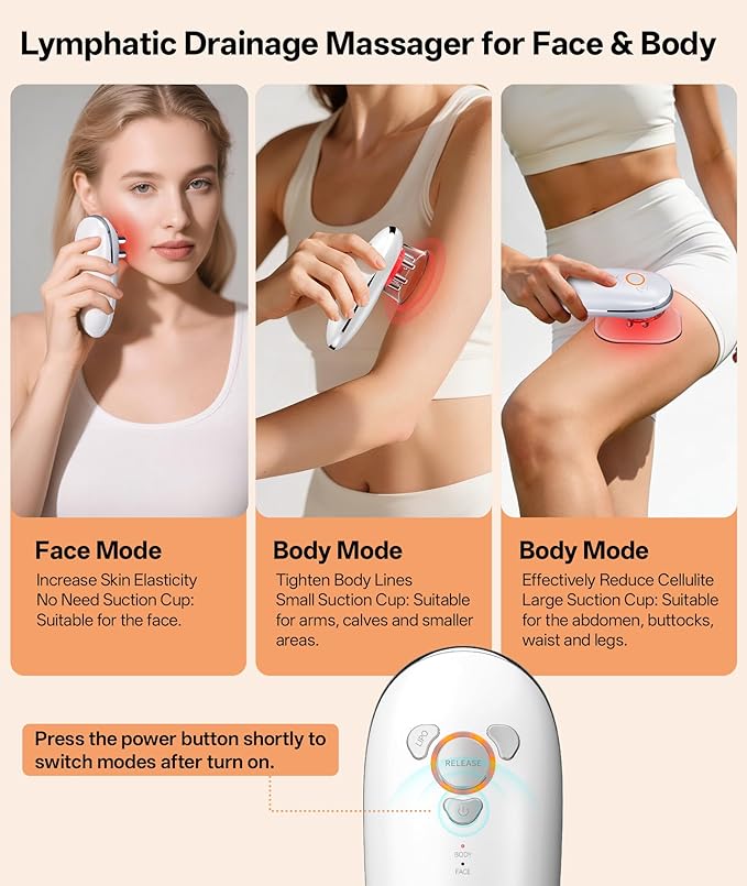 Windaily AM-820 Body Sculpting Massager – Cellulite Reduction & Lymphatic Drainage Machine | EMS Face & Body Slimming Device | Cupping & Gua Sha Home Spa Tool | Anti-Aging Skin Tightening Massager (Cordless, Rechargeable)