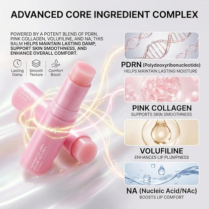 Sanzbae™ Collagen Lip Balm – Hydrating Lip Plumper with Hyaluronic Acid, Shea Butter & Vitamin E, Moisturizing Treatment for Dry, Cracked Lips