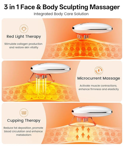 Windaily AM-820 Body Sculpting Massager – Cellulite Reduction & Lymphatic Drainage Machine | EMS Face & Body Slimming Device | Cupping & Gua Sha Home Spa Tool | Anti-Aging Skin Tightening Massager (Cordless, Rechargeable)