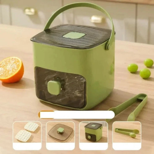 Sanzbae™ 48-Cube Ice Cube Tray with Lid – Easy-Release Silicone Ice Maker with Lever Pop-Out System, Stackable Freezer Mold, Dishwasher Safe Kitchen Ice Tray