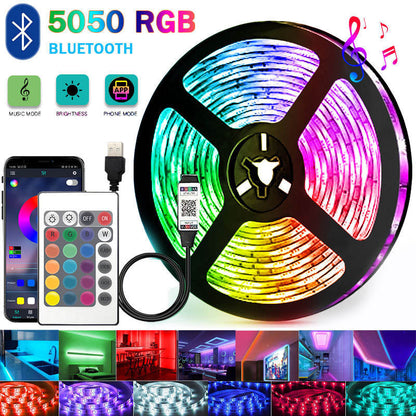 3.28ft USB RGB LED Strip Lights with 24-Key Remote – TV Backlight, DIY Room Decor & Indoor Ambient Lighting