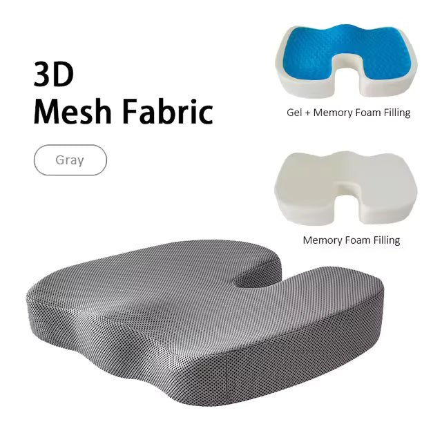 Orthopedic Gel Seat Cushion – Memory Foam Office Chair Cushion for All-Day Comfort