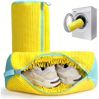 Sanzbae™ Shoe Washing Machine Bag – Premium Sneaker Laundry Bag with Soft Chenille Lining, Reusable Shoe Cleaner Protector for Washing Machines