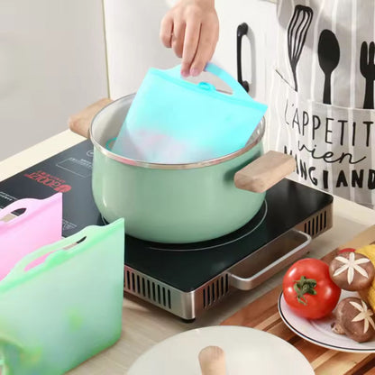 Reusable Silicone Food Bags for Meal Prep, Freezer Storage, Snacks & Produce