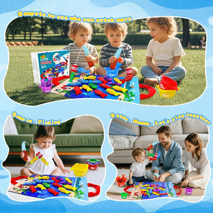 Magnetic Fishing Toy for Toddlers, Number Counting Game with Sea Creatures & Sorting Pond