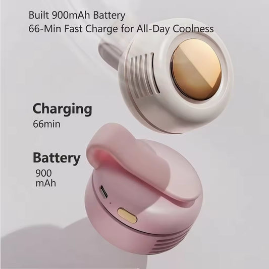 Portable Clip-On Mini Cooling Fan – USB Rechargeable Waist Fan with 360° Adjustable Airflow, 3 Speed Settings, Hands-Free Personal Fan for Travel, Work, Hiking & Outdoor Activities