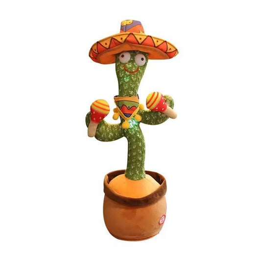 Talking Dancing Cactus Toy for Kids, Repeat What You Say Plush Singing Cactus with LED Lights, Interactive Mimicking Toy for Toddlers & Babies, Birthday and Christmas Gift for Boys & Girls