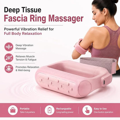 Sanzbae™ Ring Massager – Portable Deep Tissue Neck & Shoulder Massager, Rechargeable Handheld Vibration Therapy Tool for Muscle Relief & Stress Recovery