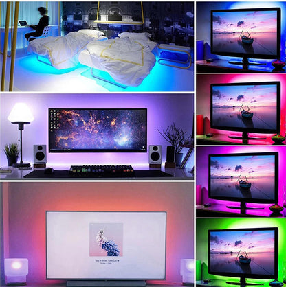 3.28ft USB RGB LED Strip Lights with 24-Key Remote – TV Backlight, DIY Room Decor & Indoor Ambient Lighting