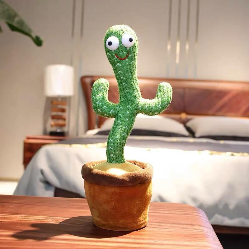 Talking Dancing Cactus Toy for Kids, Repeat What You Say Plush Singing Cactus with LED Lights, Interactive Mimicking Toy for Toddlers & Babies, Birthday and Christmas Gift for Boys & Girls