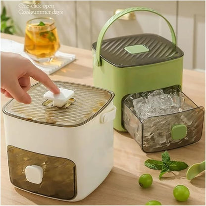 Sanzbae™ 48-Cube Ice Cube Tray with Lid – Easy-Release Silicone Ice Maker with Lever Pop-Out System, Stackable Freezer Mold, Dishwasher Safe Kitchen Ice Tray
